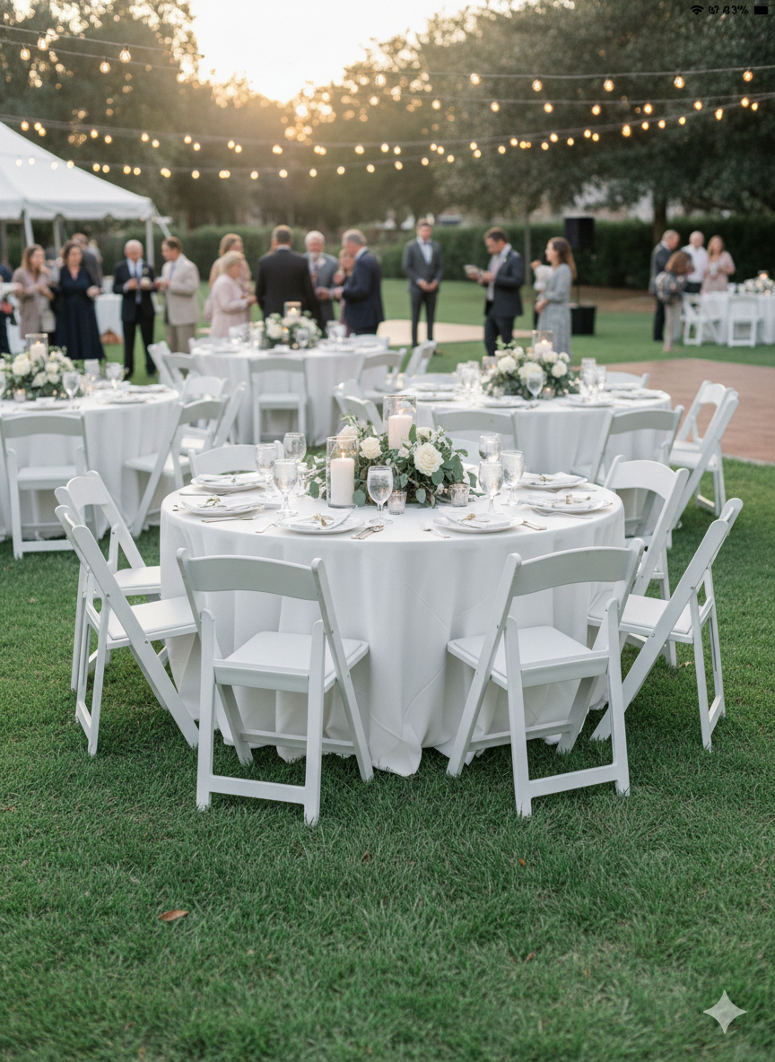 Tables, Chairs, and Tents