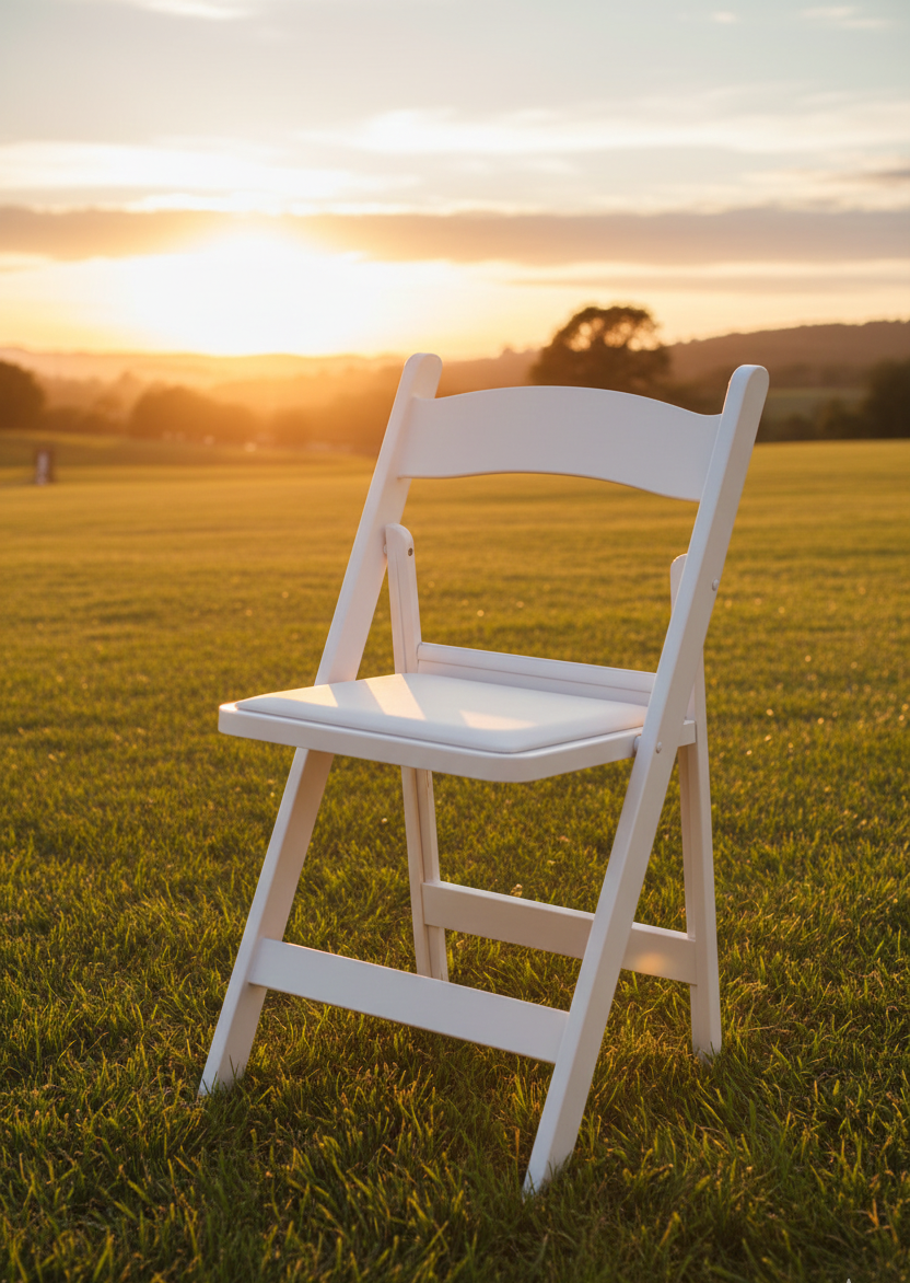 White Resin Folding Chair