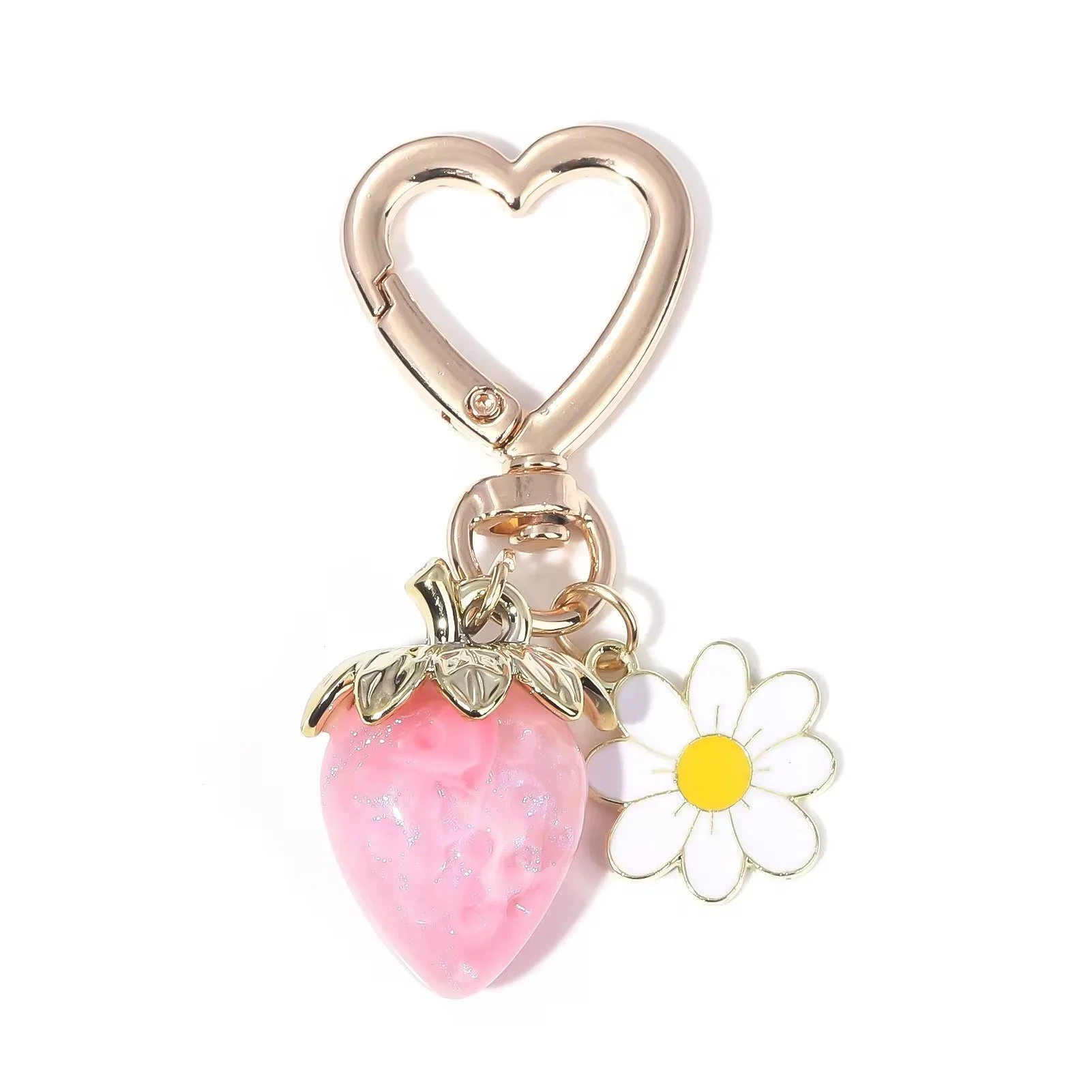 Strawberry Daisy Keychain
