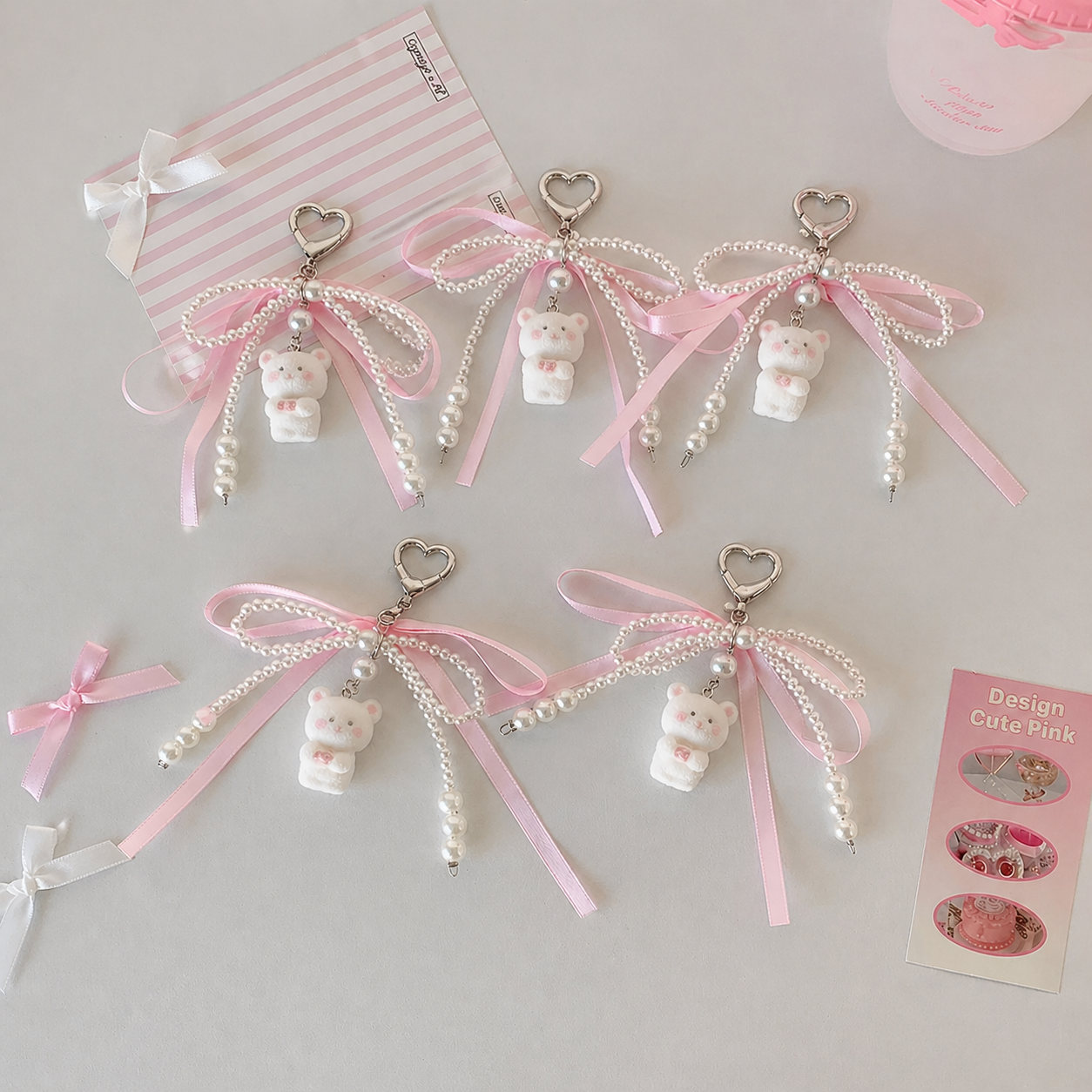 Bear Pearl Keychain