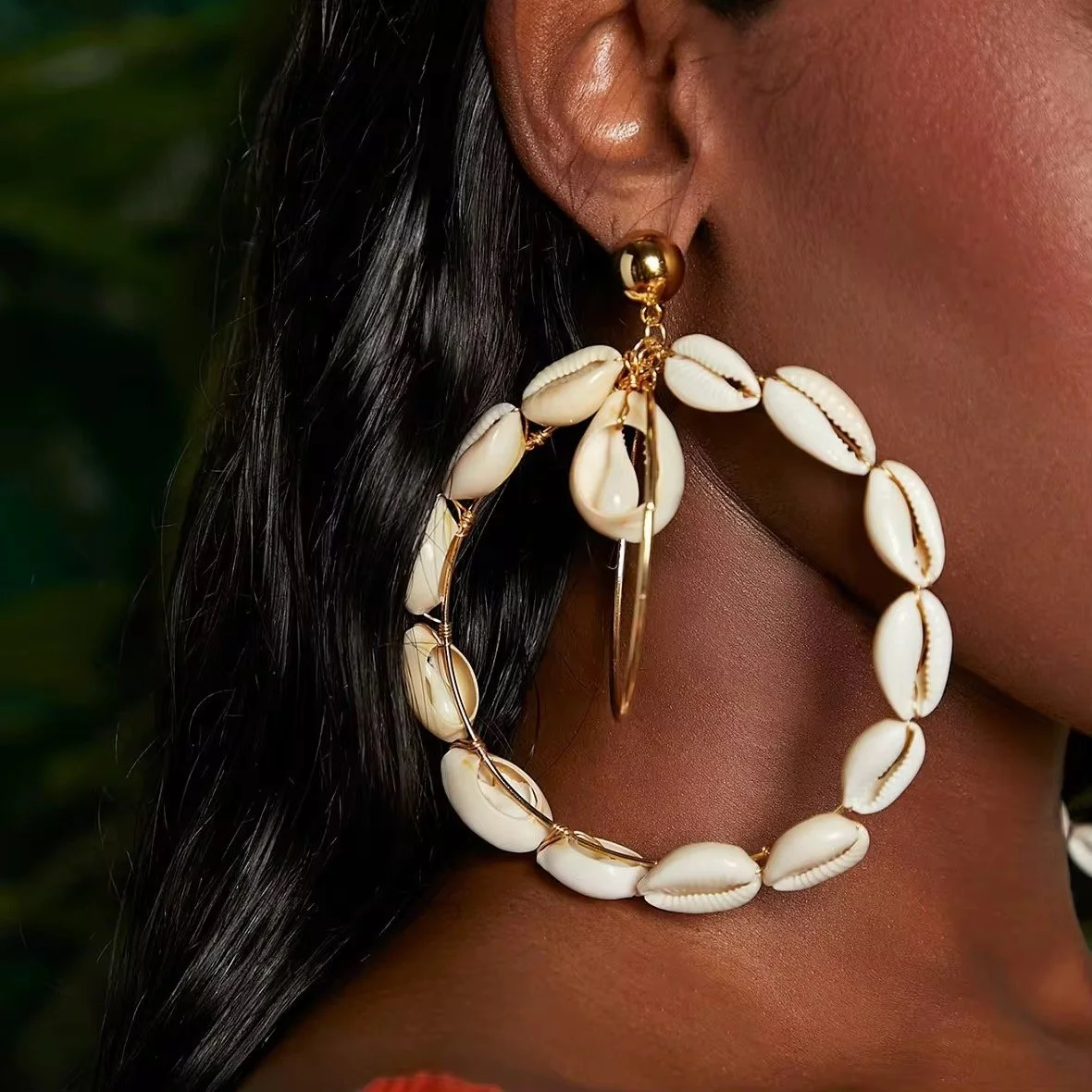 Coastal Shell Hoop Earrings