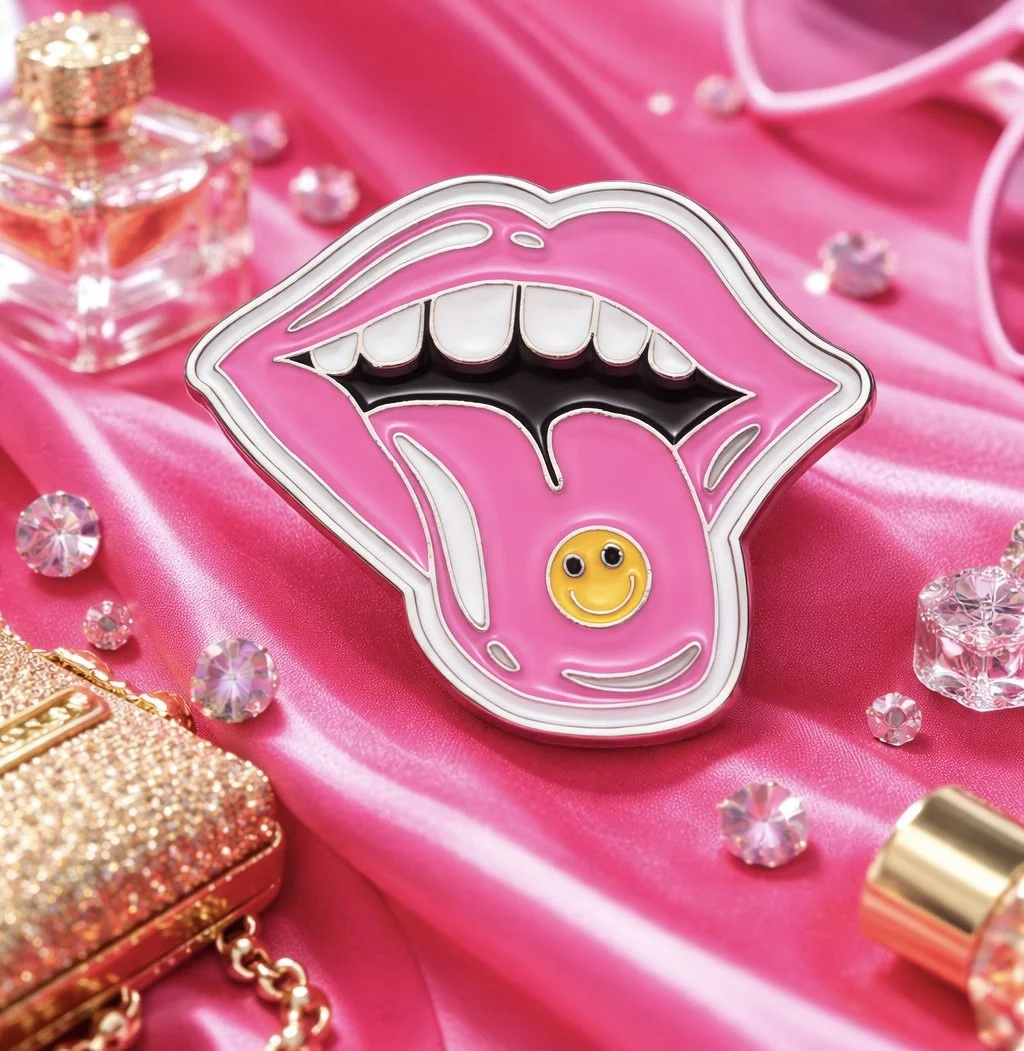 Pink Tongue Enamel Pin