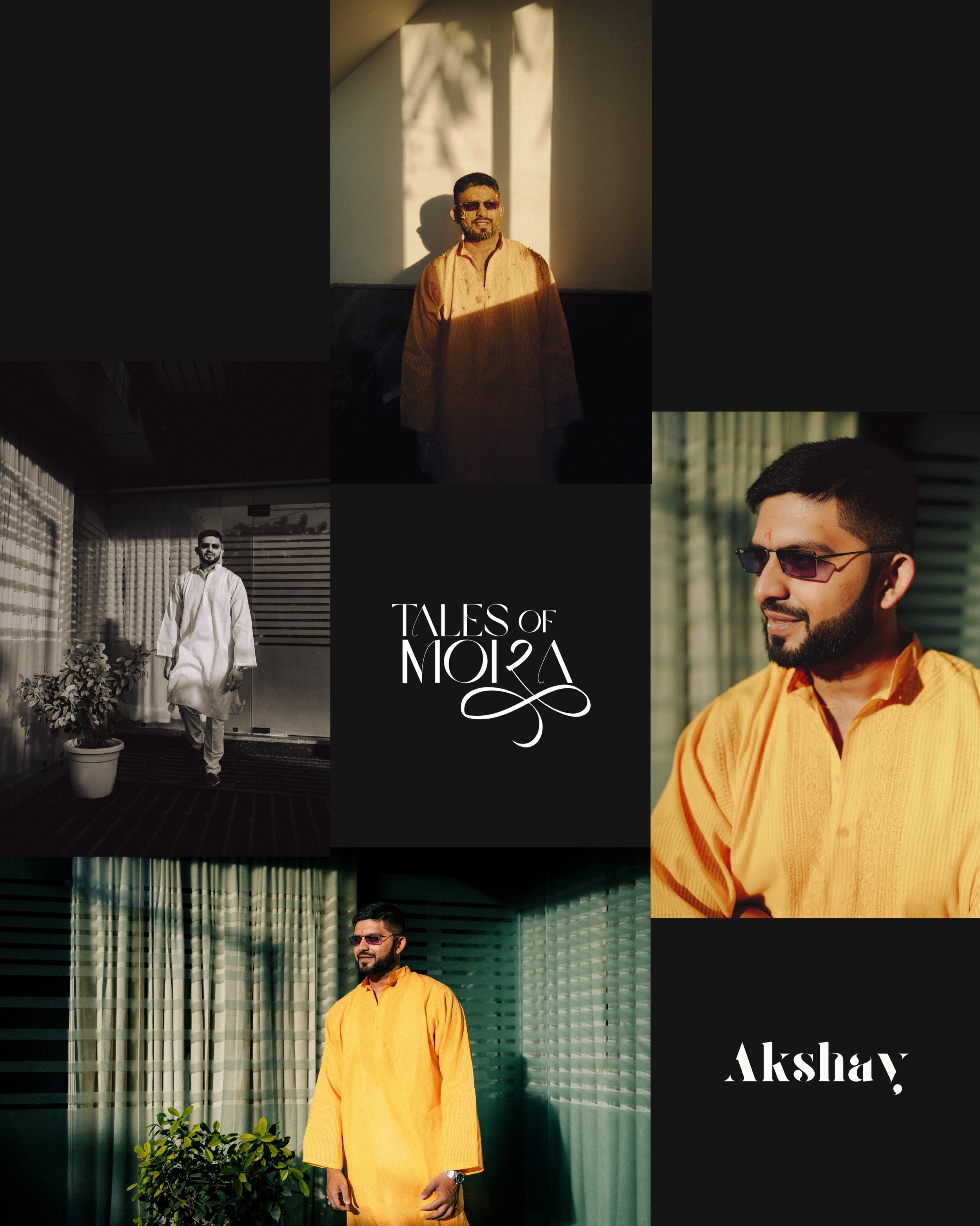Before the sehra.
Before the rituals.
Before everyone called his name.

There was this moment.

Just Akshay,
standing between light and shadow,
taking it all in.

(#TalesOfMoira #GroomPortraits #IndianWeddingStories #WeddingStorytelling #CandidWeddin