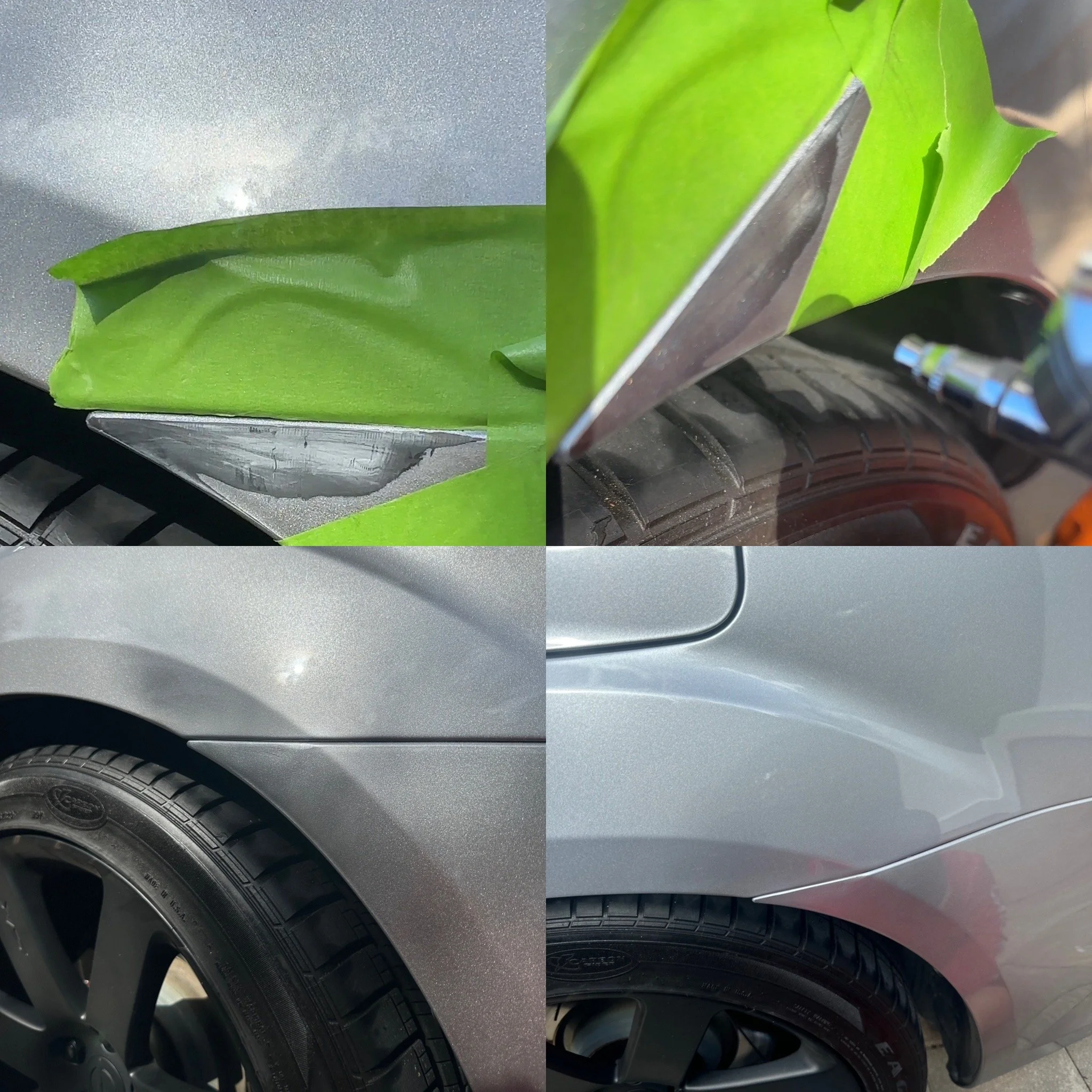 Garage scuff paint repair on a silver vehicle bumper by Xtreme Pro Detailers in Miami.