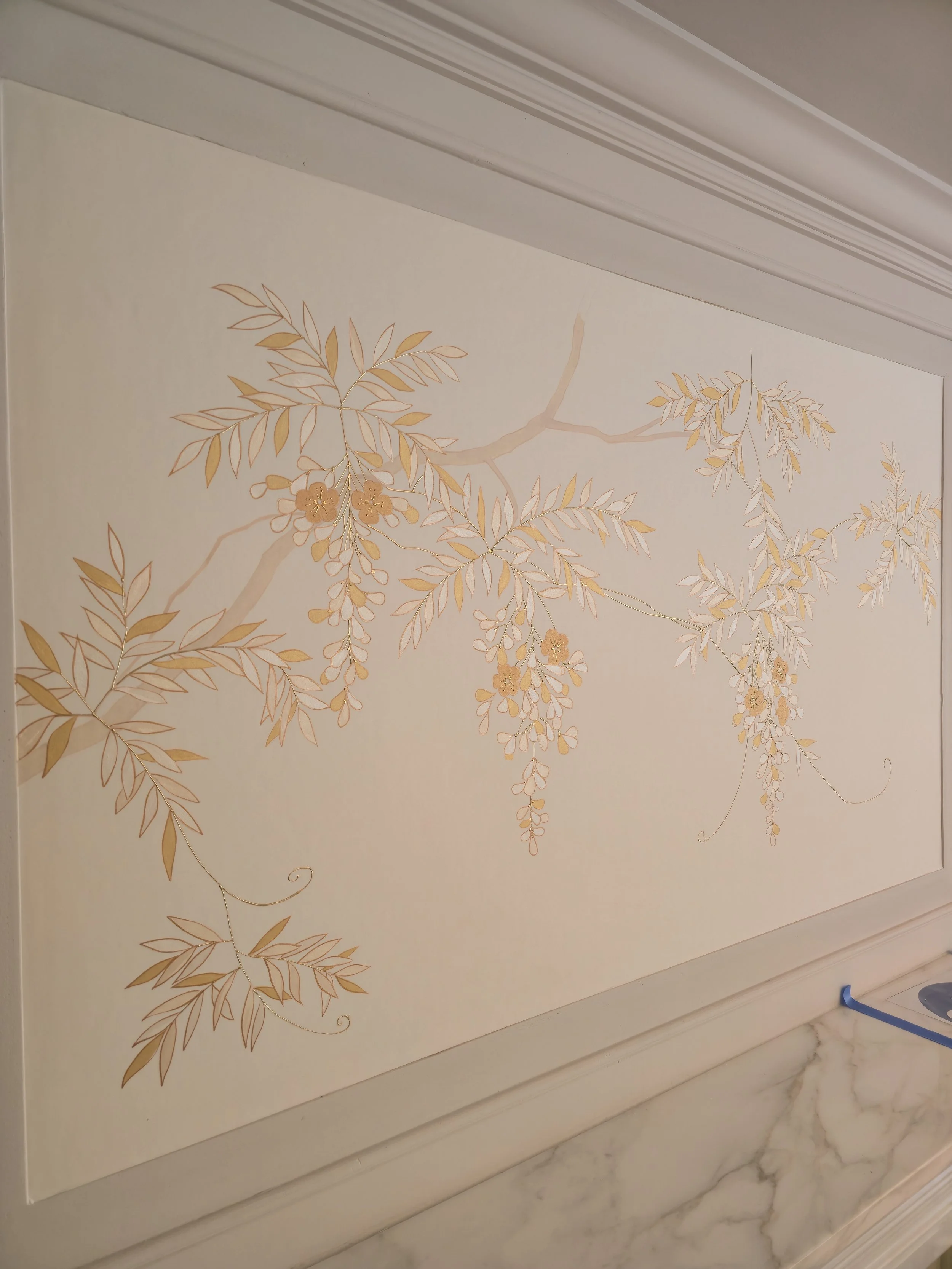 Bespoke Fromental  Hand-Painted Silk & Metallic Foil Wallcovering