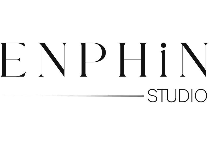 Logo with the text 'ENPHIN' in large serif font and 'STUDIO' in smaller bold font below, connected by a line.