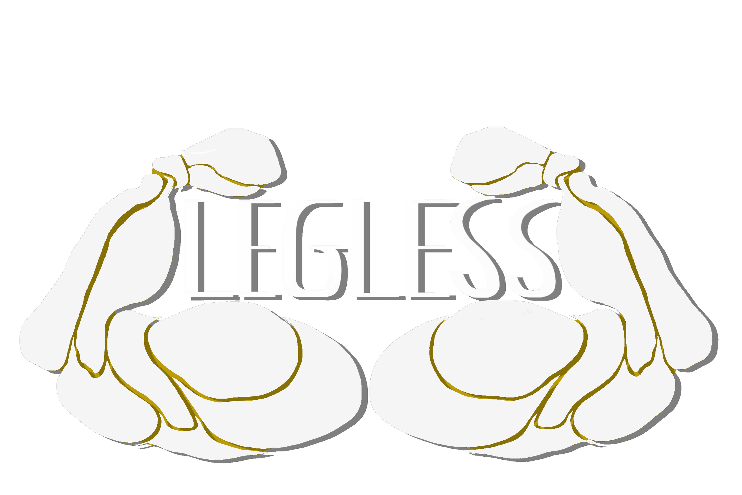 Black and white illustration of two muscular arms holding the word 'LESS' with the letter 'L' and the letters 'E', 'S', 'S' in white, and the letter 'L' and the first 'E' in black, emphasizing strength and reducing excess.