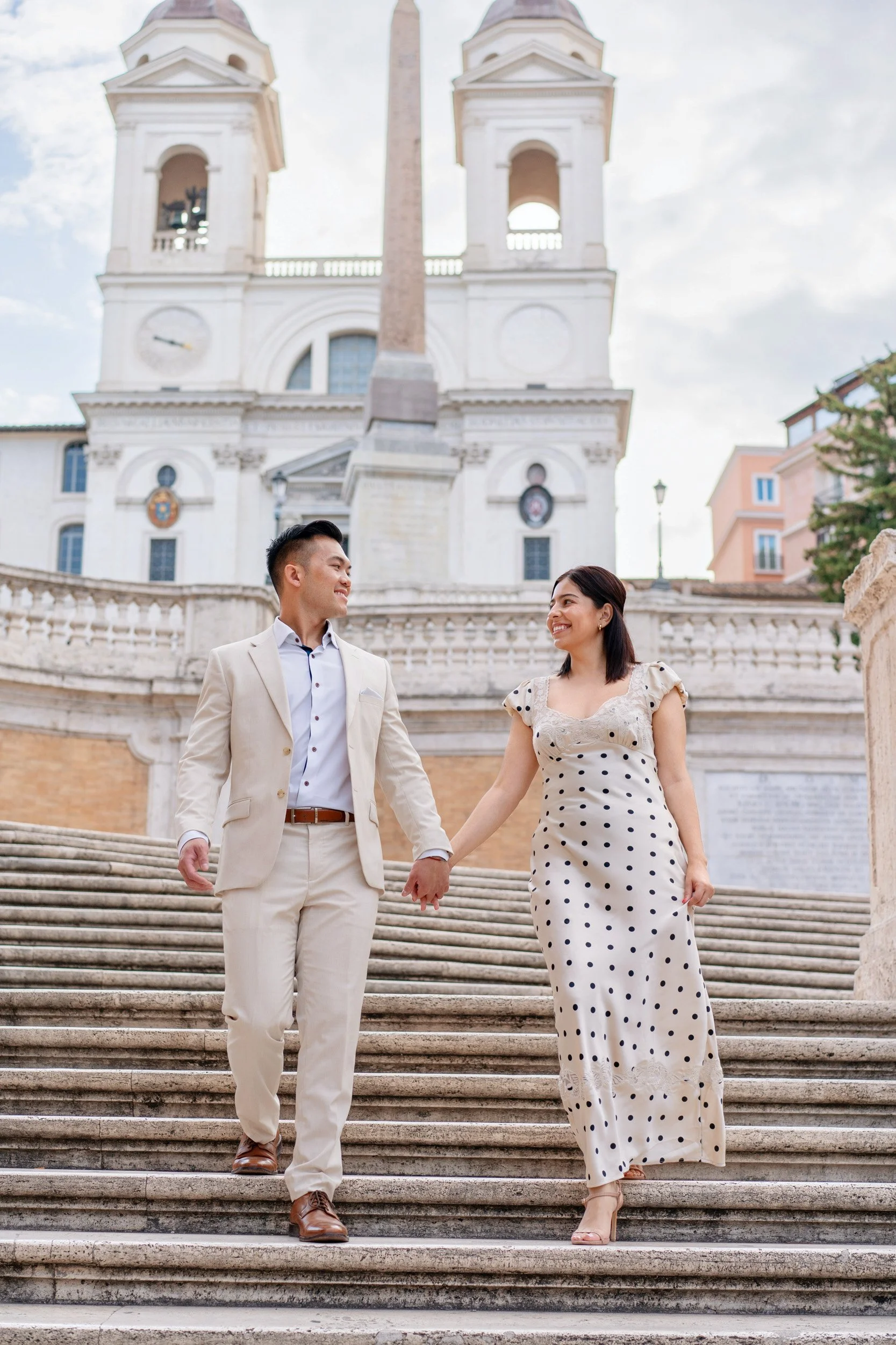 Trevi & Spanish Steps  Engagement Photoshoot