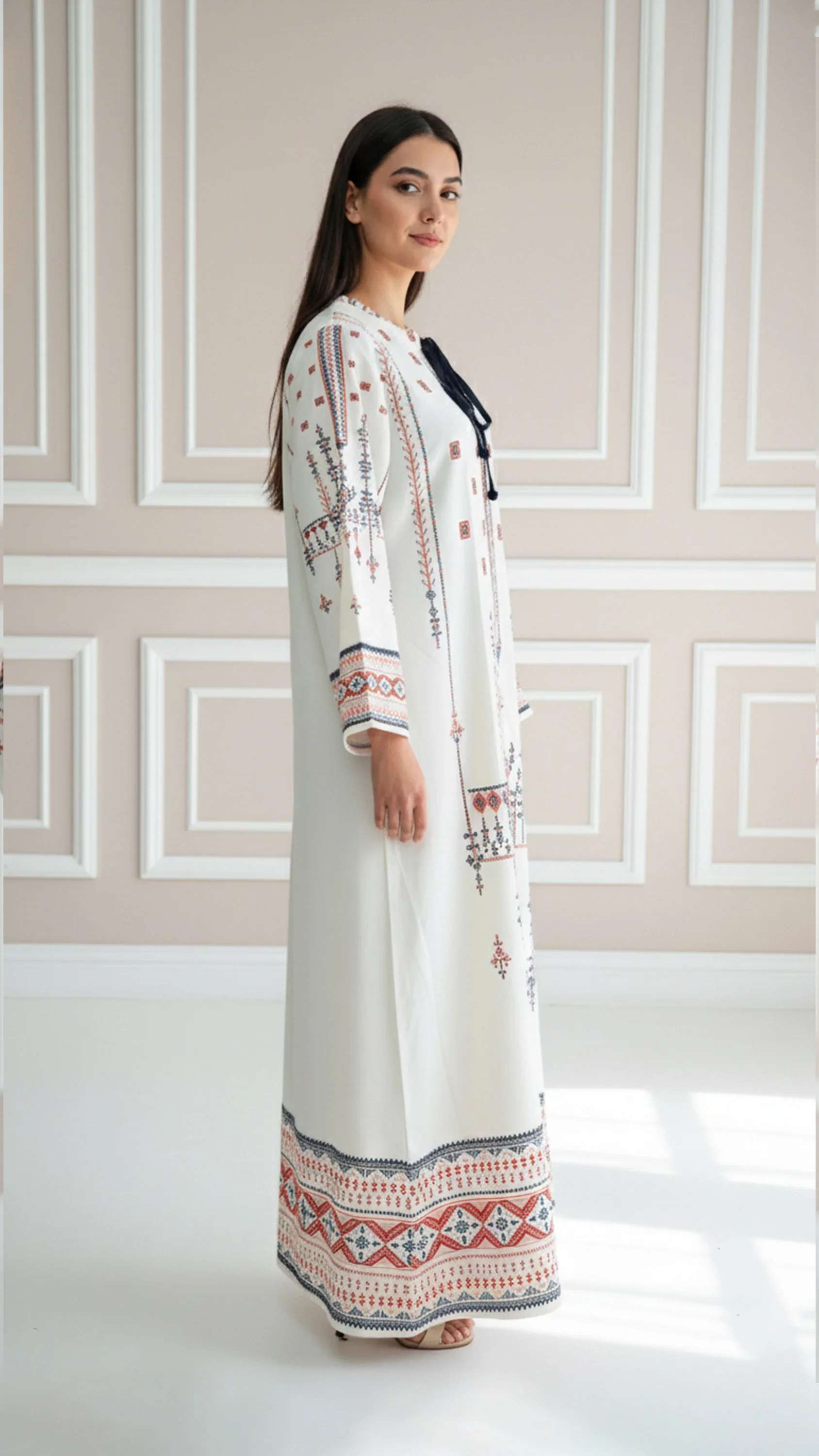 White Mosaic Kaftan