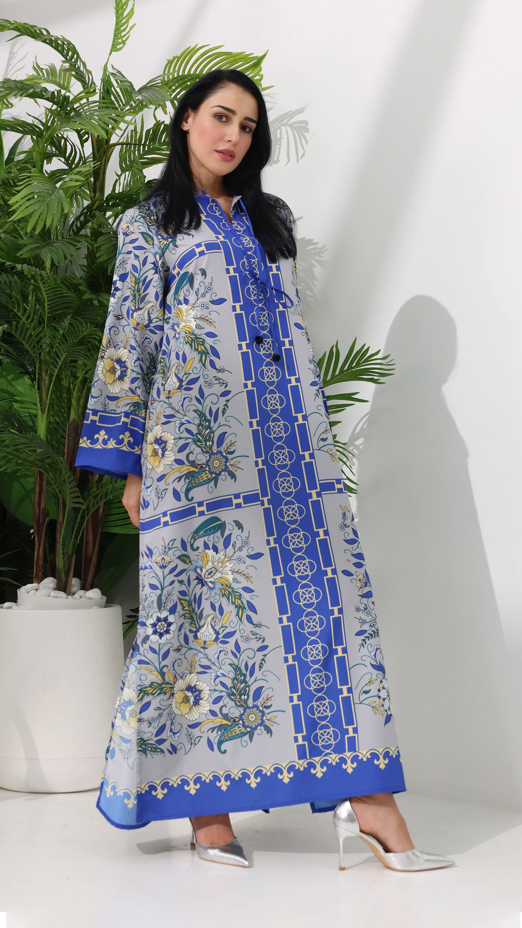 Cobalt Bloom Kaftan