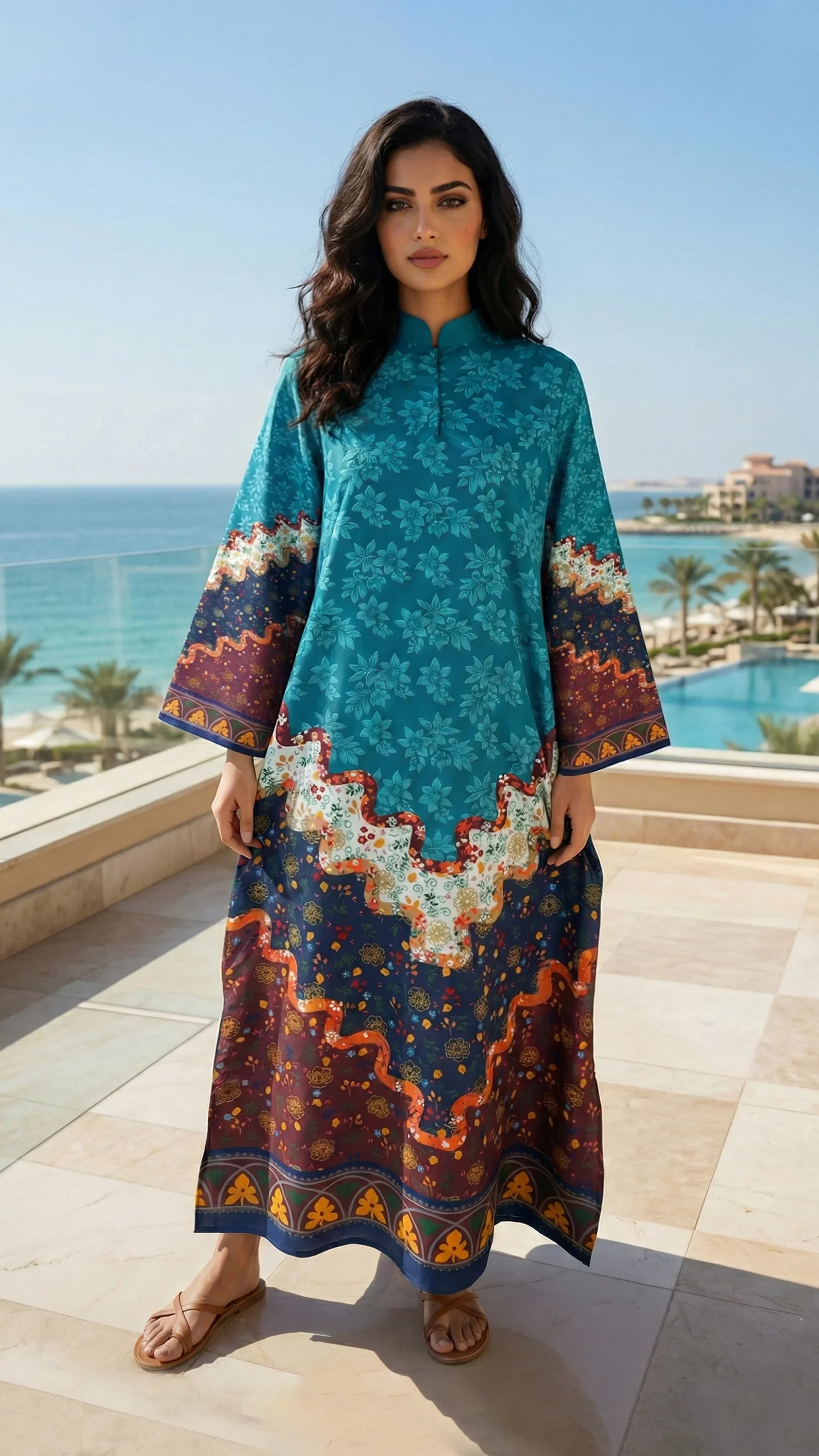 Turquoise Oasis Kaftan