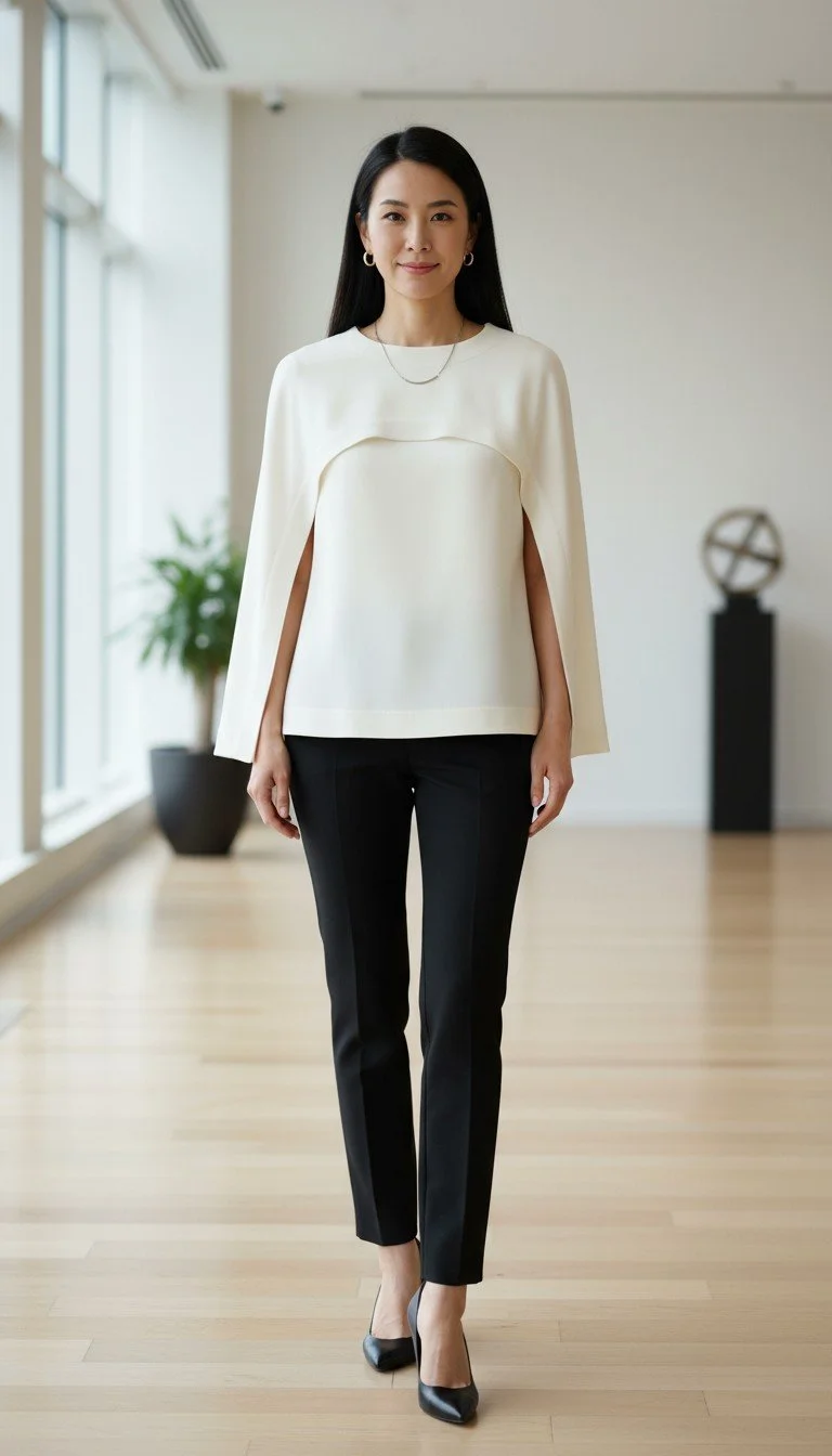 Balenciaga - Chic Elegance Cape Top Size 2