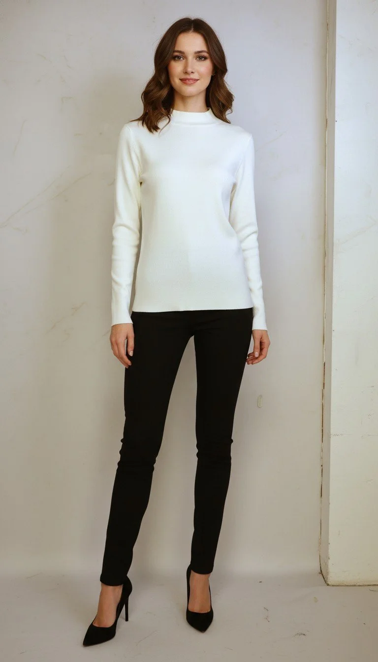 The Row - Classic White Turtleneck Sweater Size M