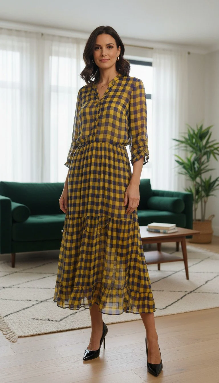 Baum und Pfergarten - Vibrant Checkered Dress Size S