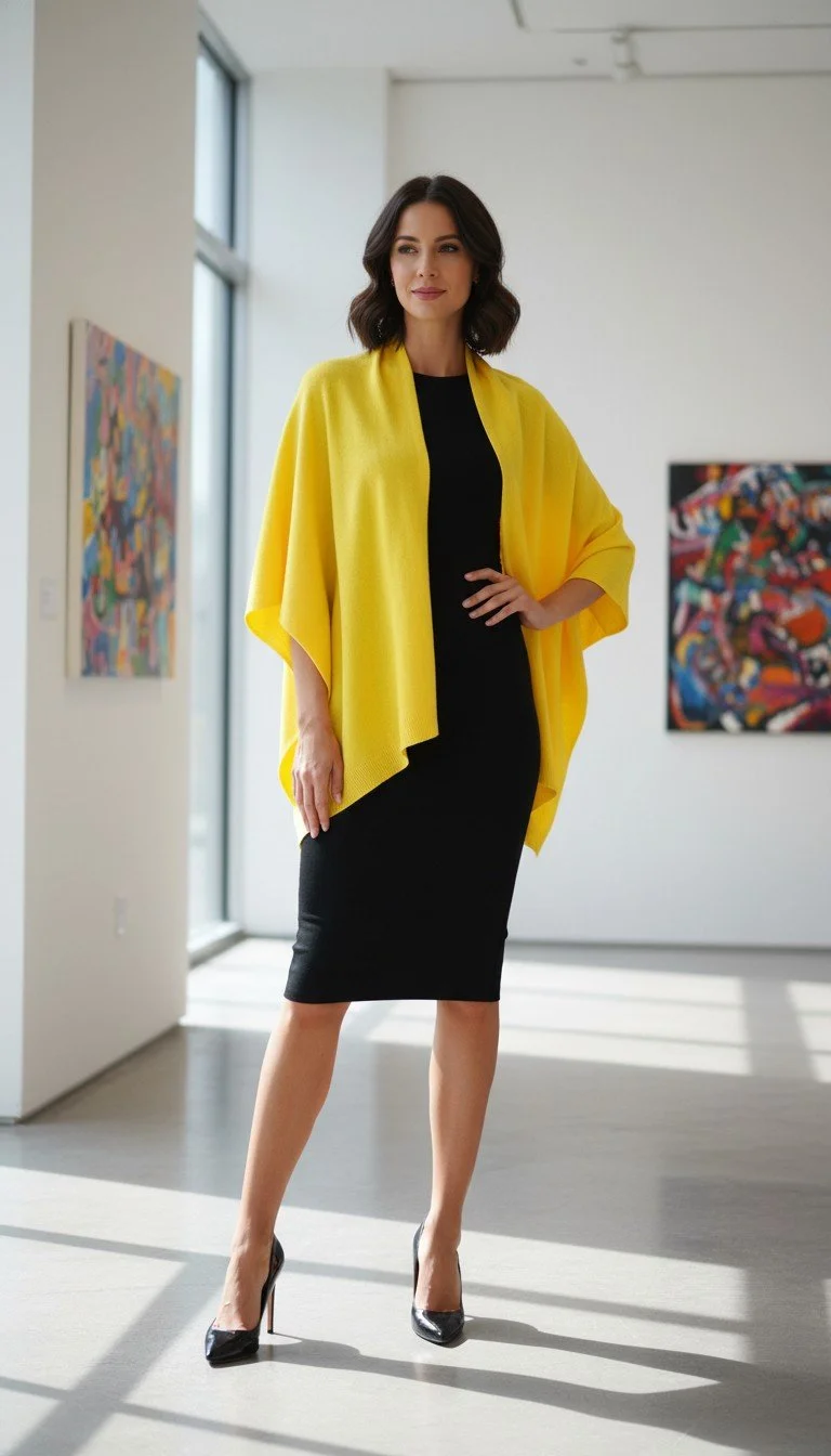 Coco & Carmen - Yellow Knit Radiance Poncho Size S