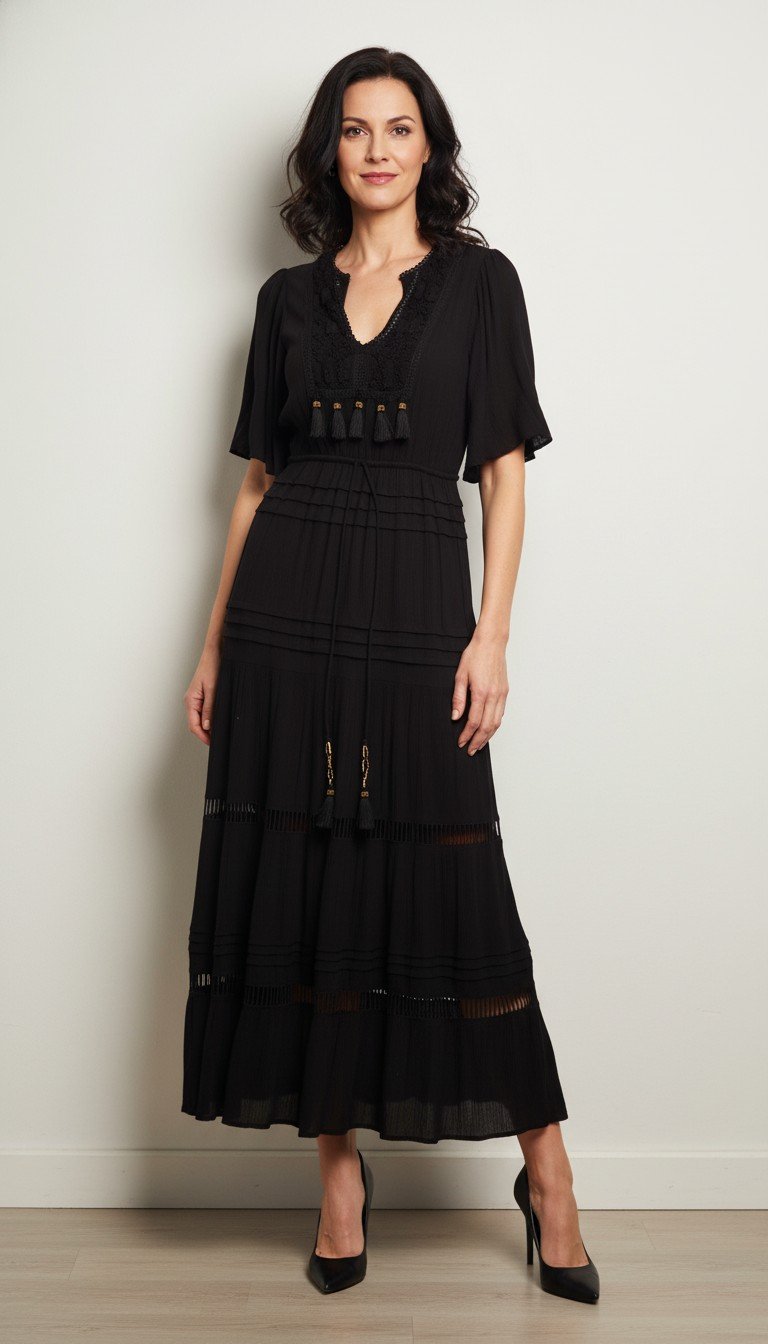 Cleobella - Lace & Tassel Maxi Dress Size XS