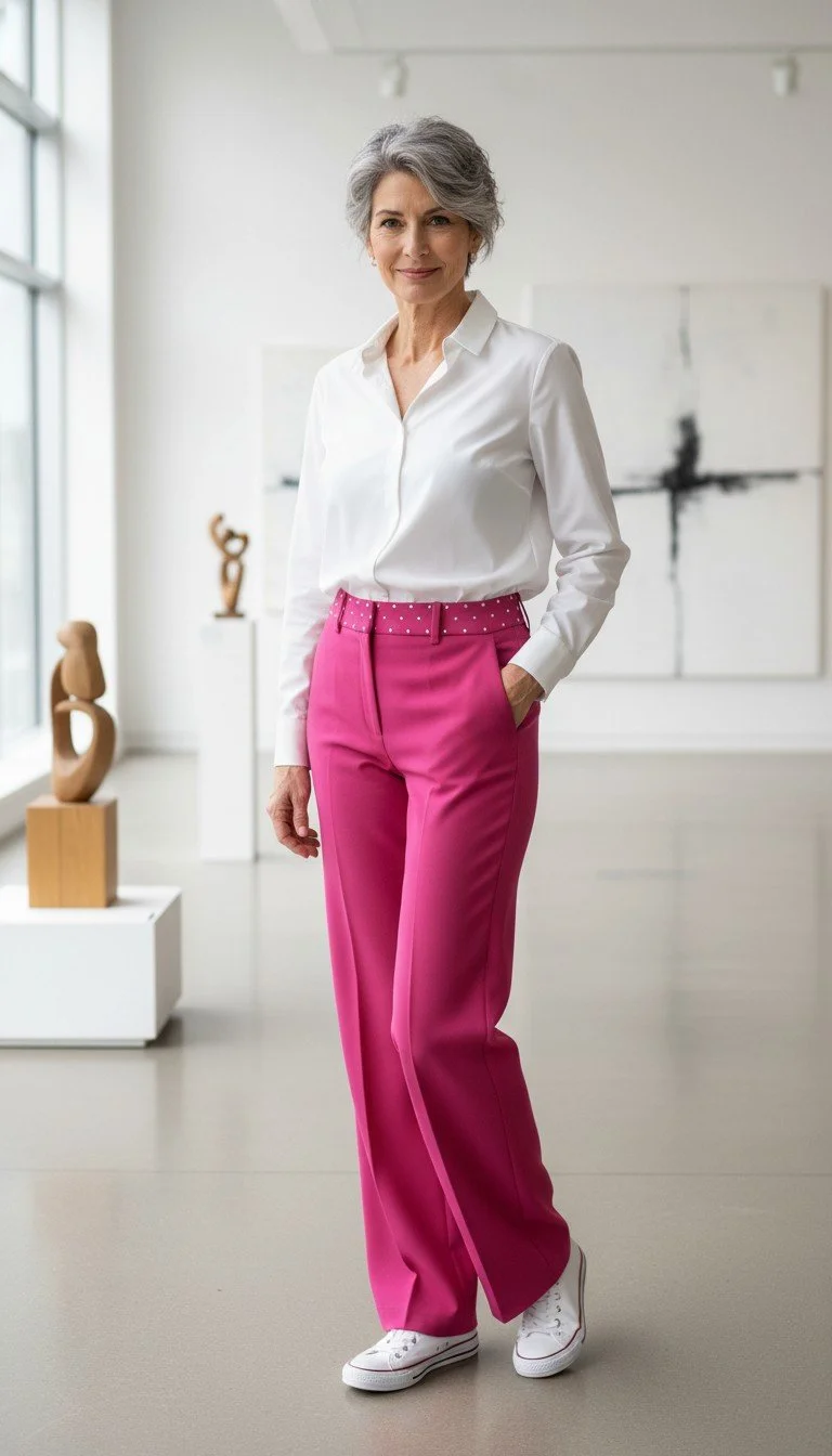 Nati Vozza - Pink Elegance Dress Pants Size S
