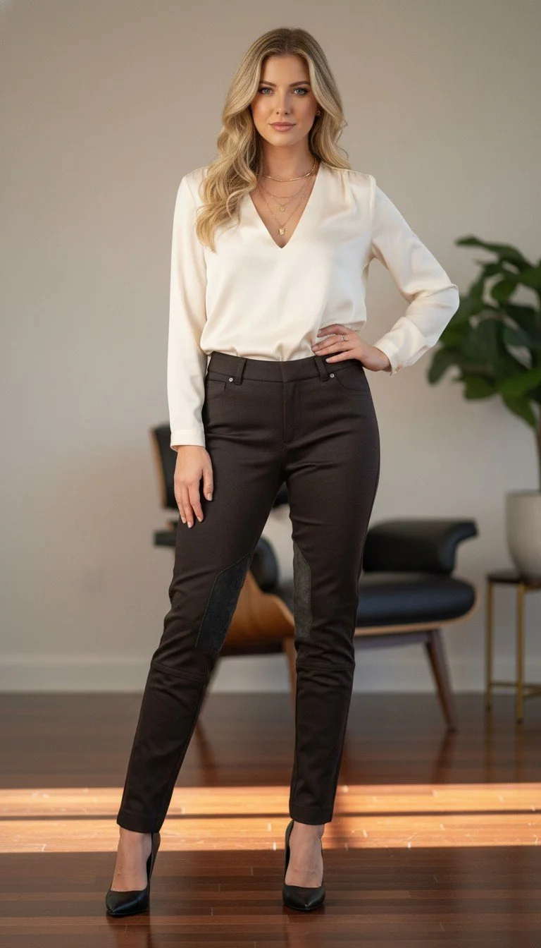 Gucci - Luxury Equestrian Riding Pants - Black Elegance - Size 42 - S