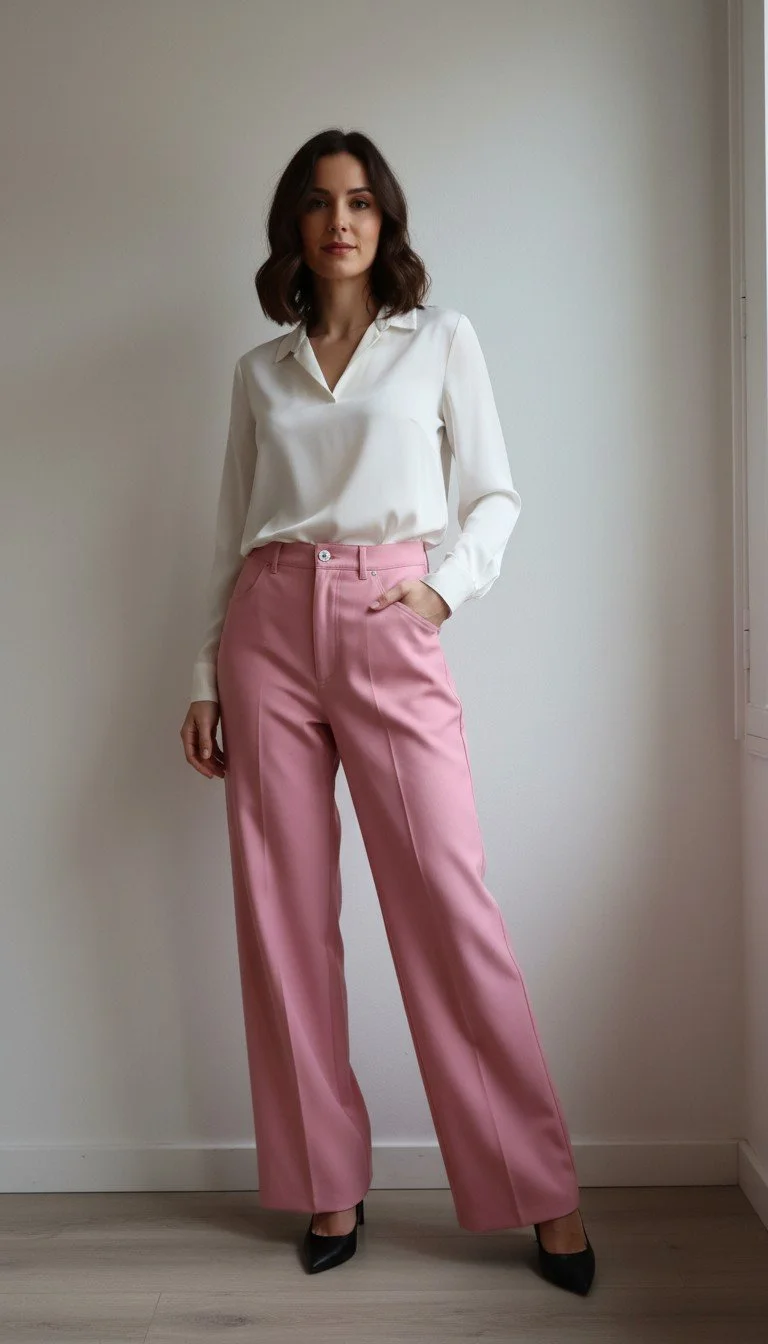 Gucci - Elegant Blush High-Waisted Trousers Size 38