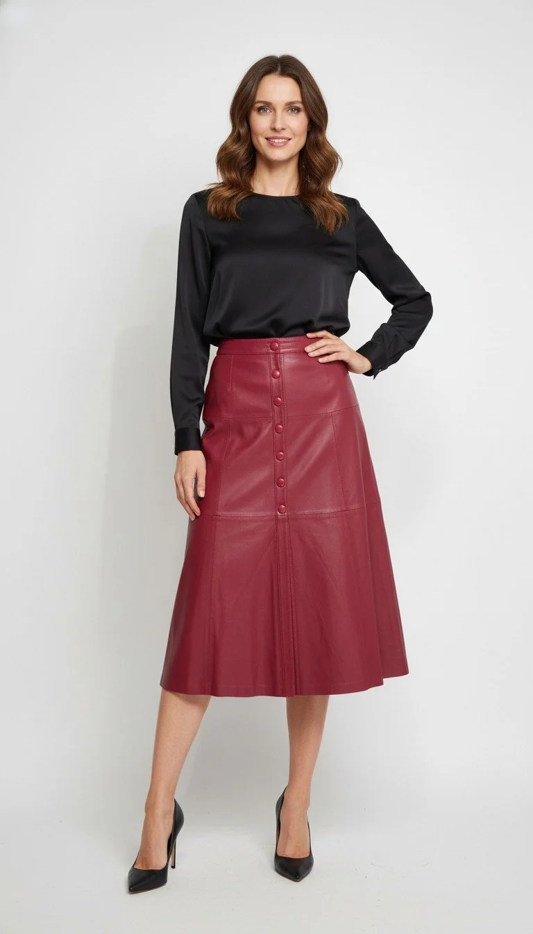 Juliana Sanmartin - Red Leather Skirt Size 38