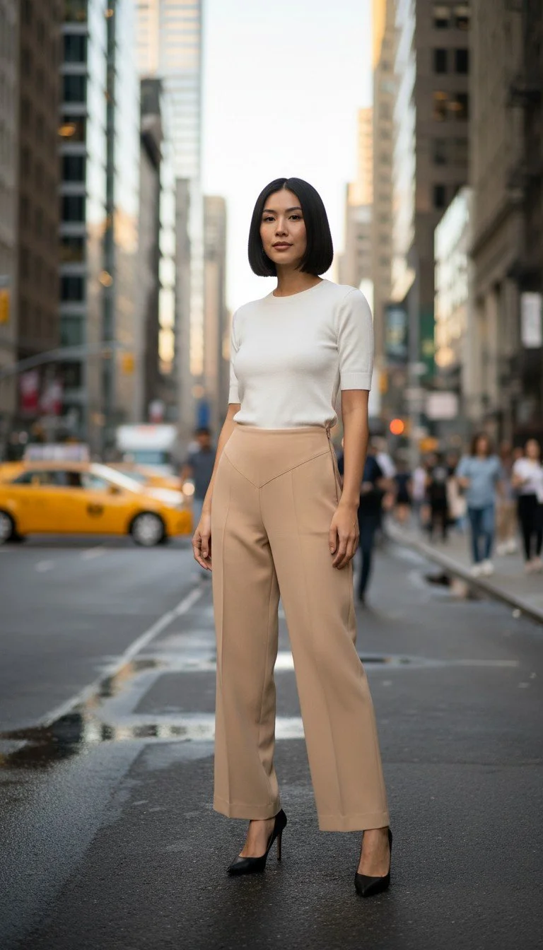 Nati Vozza - Elegant High Waisted Tailored Pants