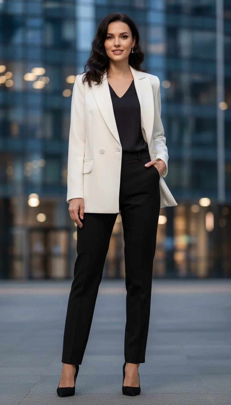 Hit - Elegant White Blazer Size S