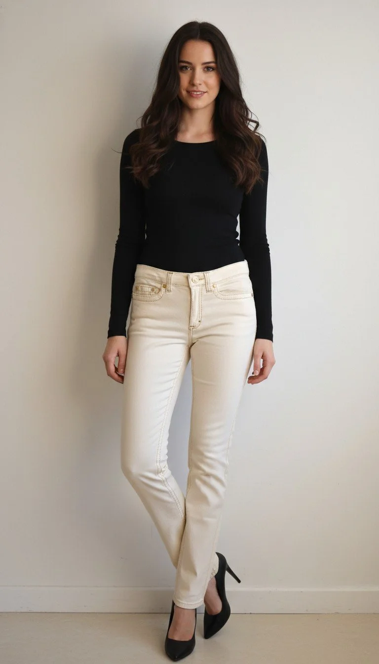 Roberto Cavalli - Ivory Denim Jeans Size 2