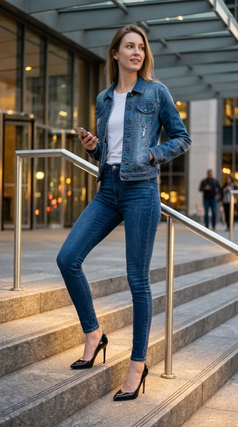 YMI - Classic Distressed Denim Jacket Size M