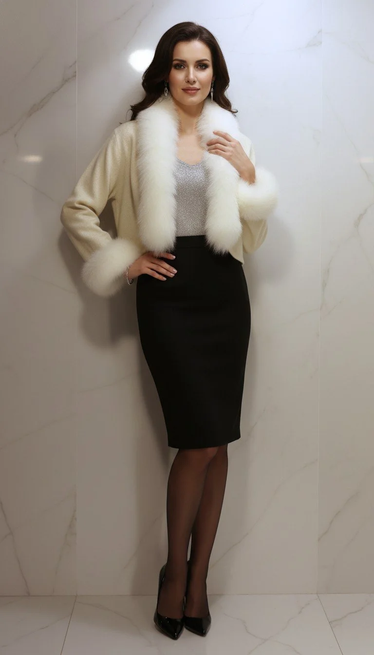 Olivia Preckel - Elegance Faux Fur Shrug Size S/M
