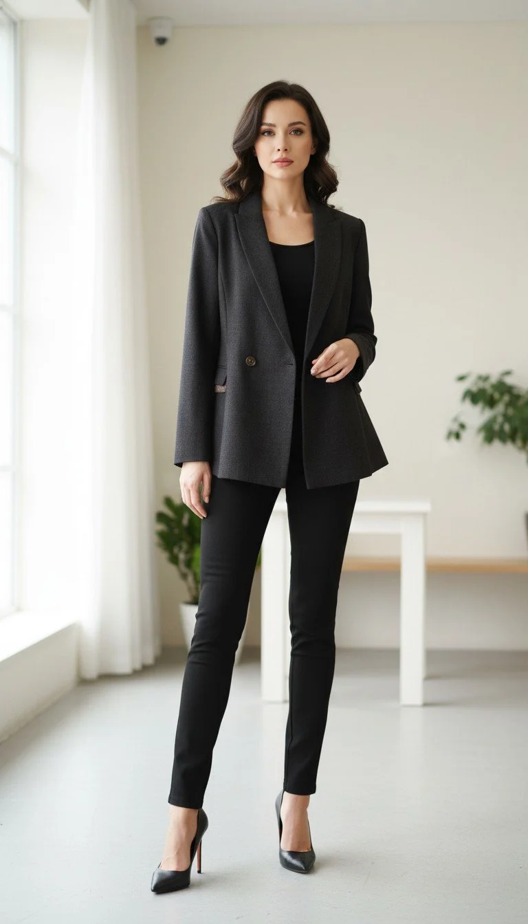 Brunello Cucinelli - Classic Charcoal Double-Breasted Blazer Size 36