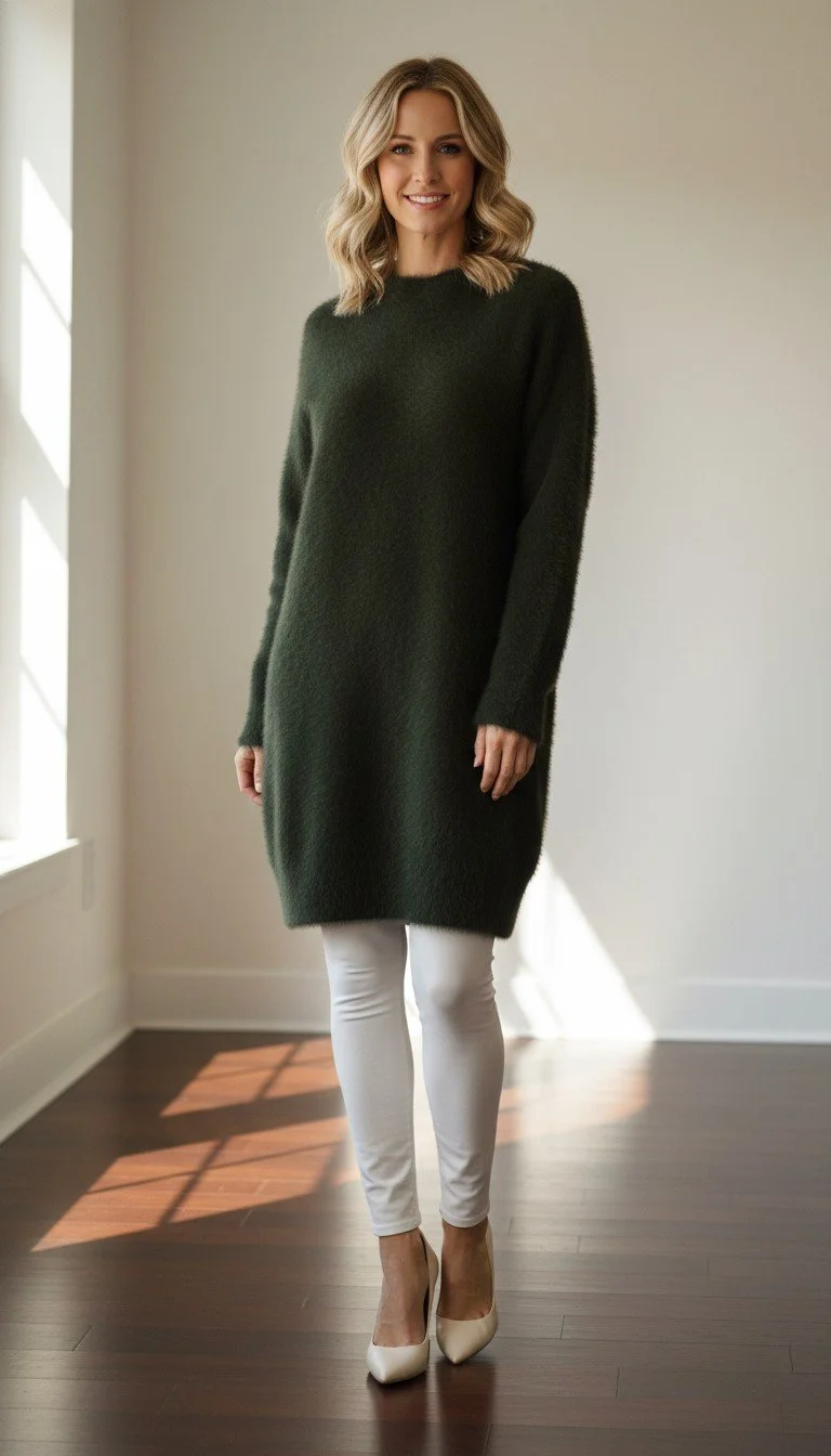 Elegant Green Sweater Dress