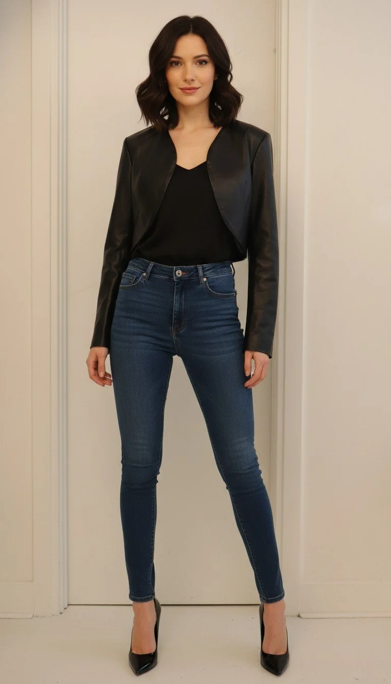 Patricia Motta - Chic Black Leather Jacket Size 38