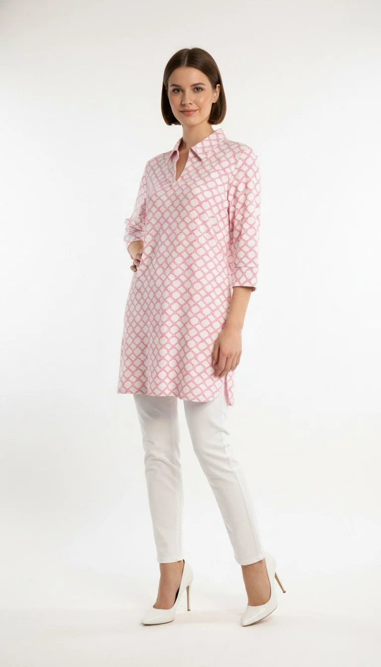 Sailor Sailor - Chic Pink Geometric Top