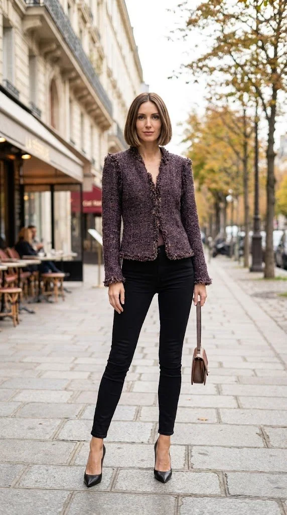 Chanel - Elegant Vintage Tweed Jacket  Size 42