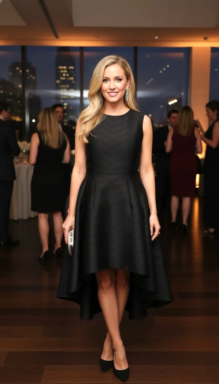 Alexis - Sophisticated Black Cocktail Dress High Low
