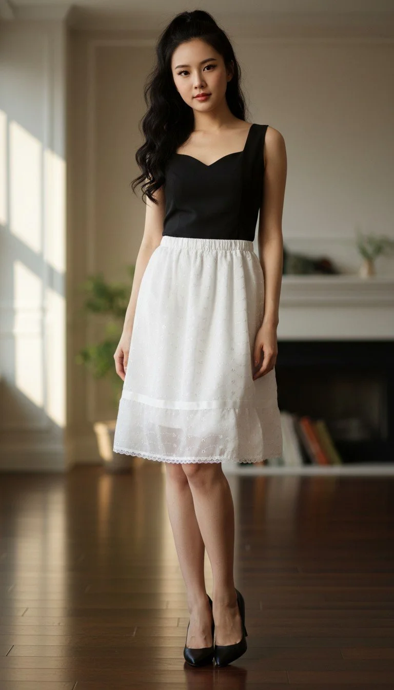No Label - White Floral Lace Skirt - Size S