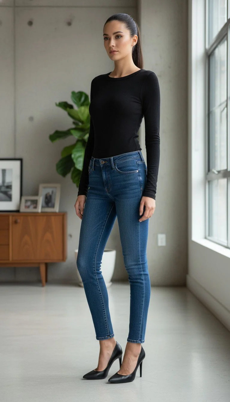 Crown Jewel - Long‑Sleeve Top Essential Black Size XS