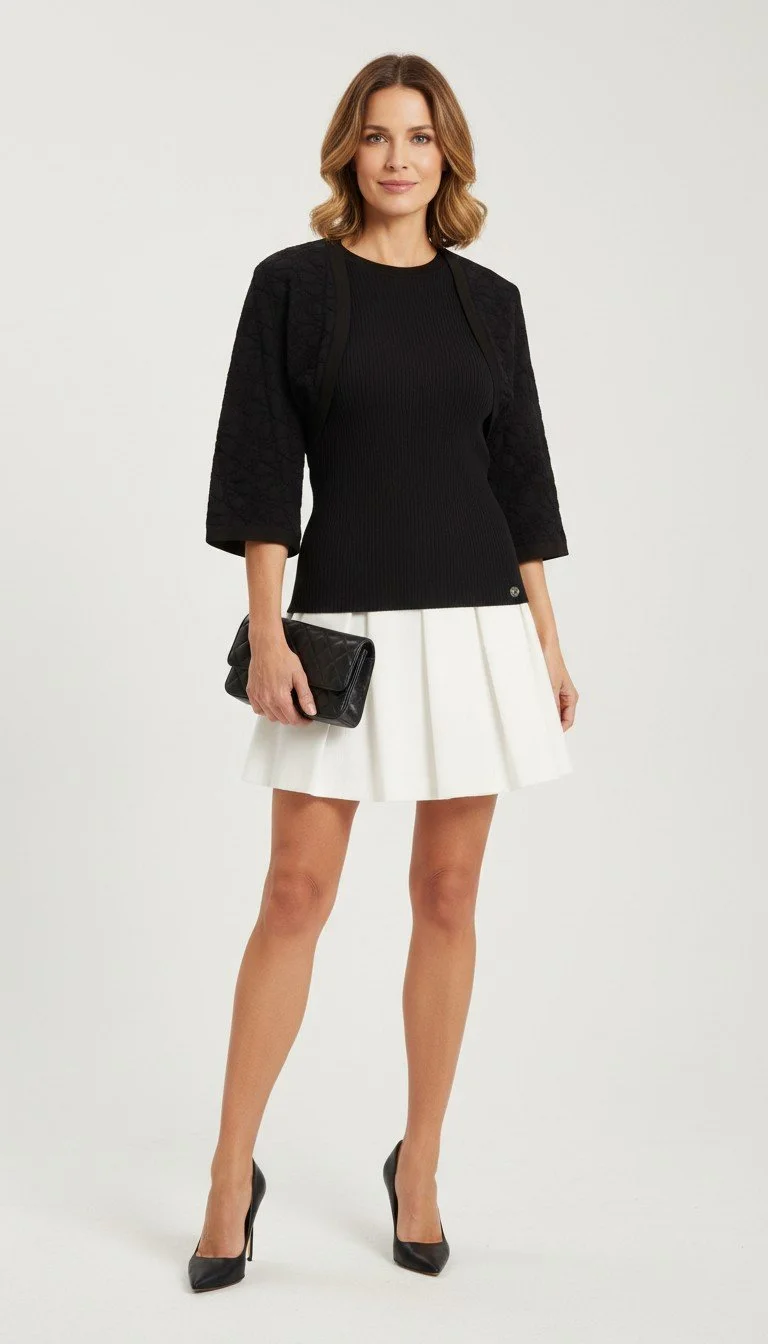 Chanel - Elegant Black Jacquard Top Size 36