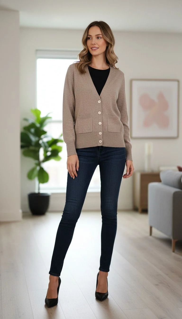 J Crew - Classic Cashmere Button-Down Cardigan with Front Pockets Size S