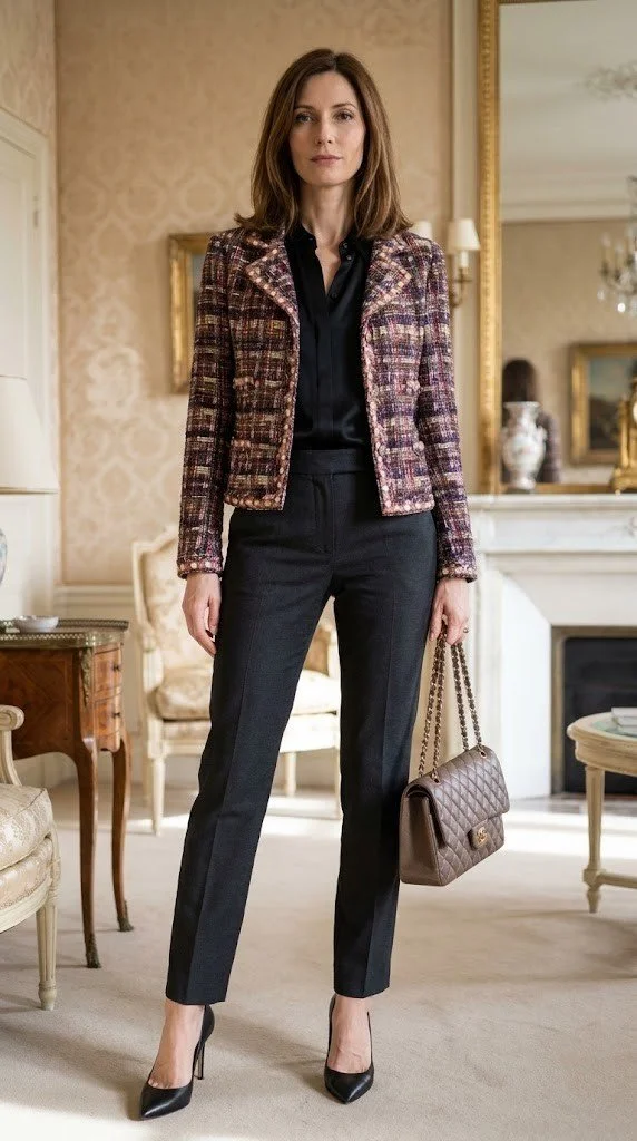 Chanel - Elegant Multicolor Tweed Jacket Size 36