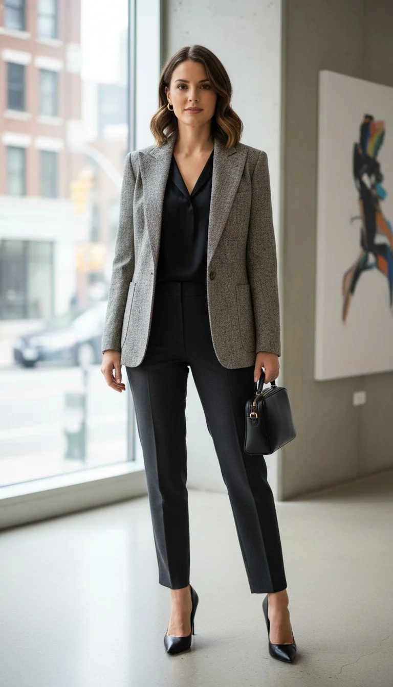 Ralph Lauren - Luxury Herringbone Wool Blazer Size 4