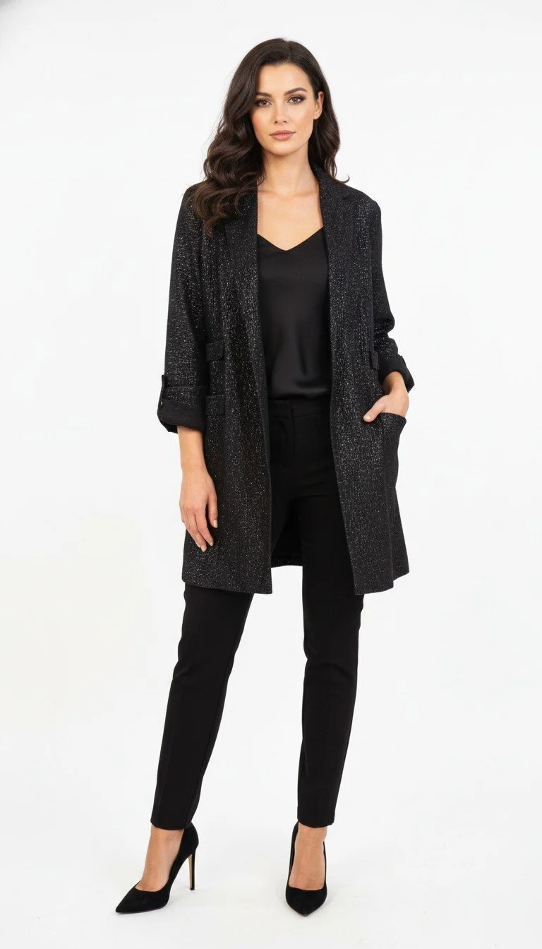 Boboutic - Glamorous Shimmer Black Jacket Size L