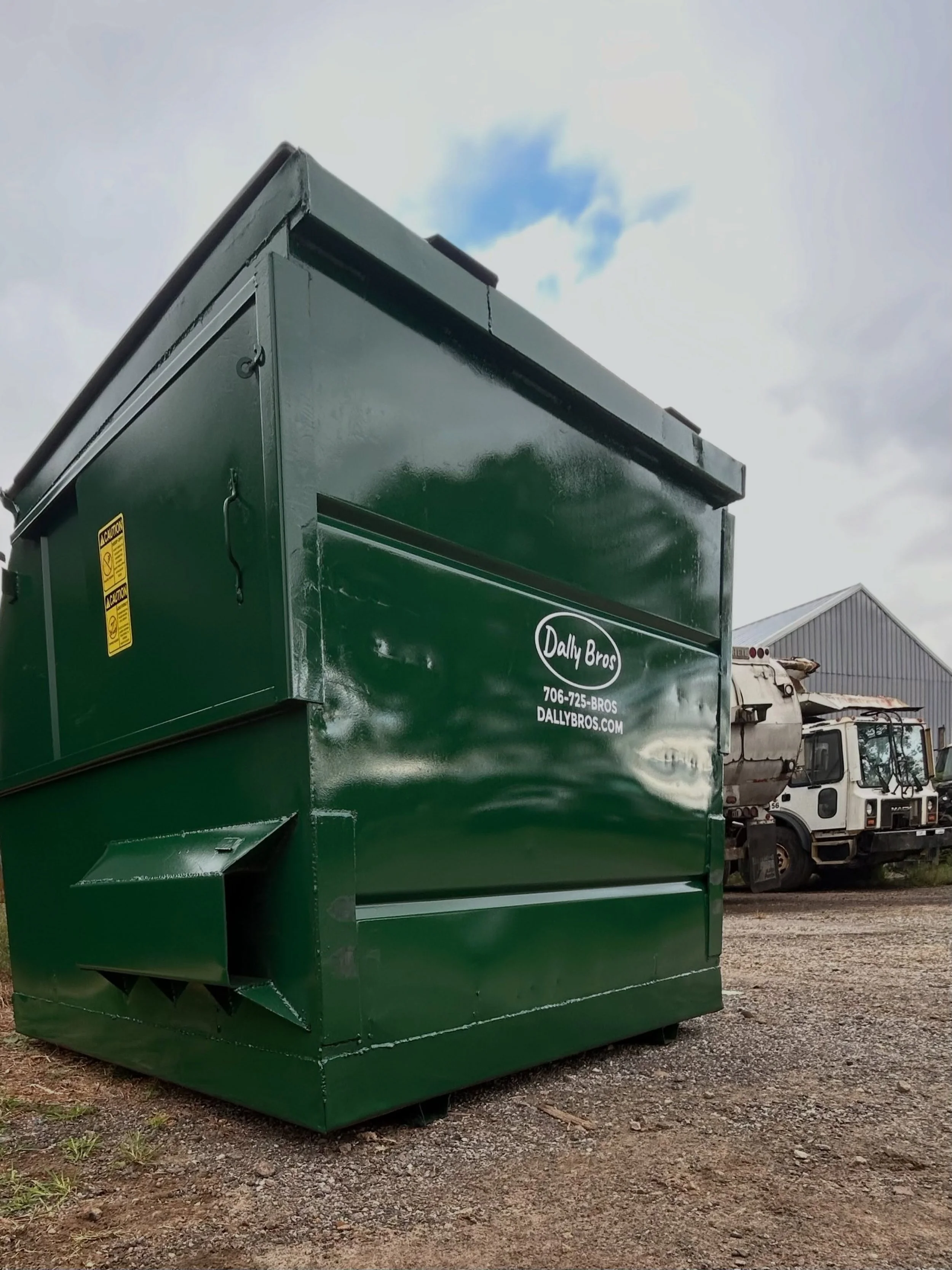 Local commercial dumpster service in Forsyth County, Dawson County, and Lumpkin County, GA.

Dally Bros provides front load dumpsters (2&ndash;8 yard), scheduled garbage pickup, business trash service, and property waste solutions for restaurants, re