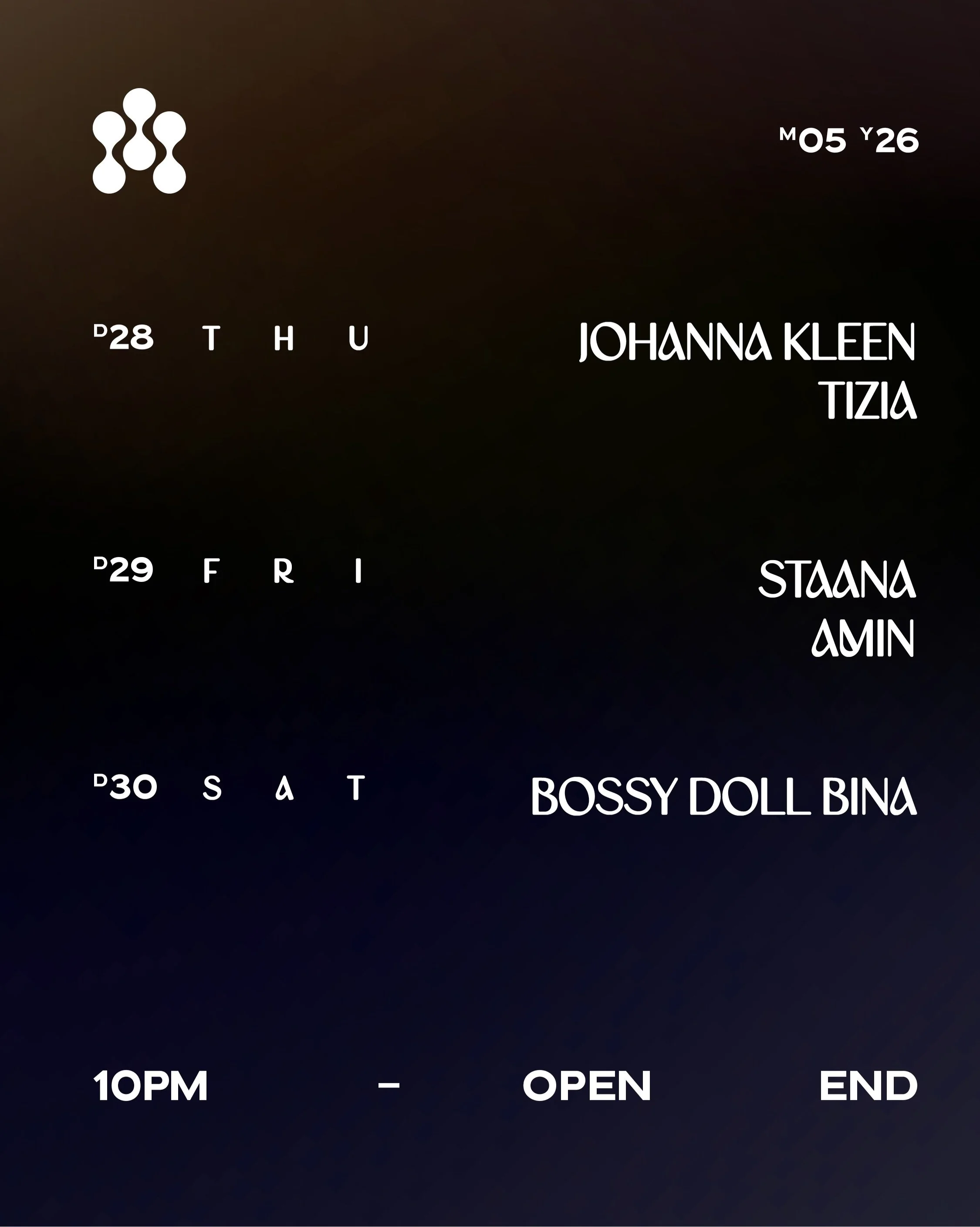 Komm tanzen 💃 
.
Do. 28.05. // JOHANNA KLEEN (@johanna.kleen) TIZIA (@tiziaofficial)
Fr. 29.05. // STAANA (staana___) AMIN (@aminesm3il)
Sa. 30.05. // BOSSY DOLL BINA (@bossydollbina)
Ab 22 Uhr
Wir freuen uns auf euch ❤️
.
.
.
.
.
#georgiabarberlin 