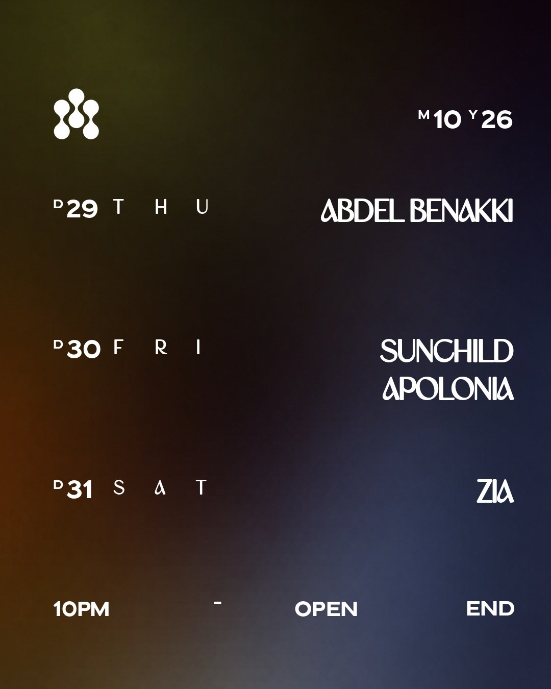 Halloween Weekend at Georgia 🎃
.
Do. 29.10. // ABDEL BENAKKI @abdelbenakki 
Fr. 30.10. // SUNCHILD @selina.sunchild APOLONIA @soulapolonia 
Sa. 31.10. // ZIA @ziamusiq 
Ab 22 Uhr
Wir freuen uns auf euch ❤️
.
.
.
.
.
#georgiabarberlin #georgiabar #be