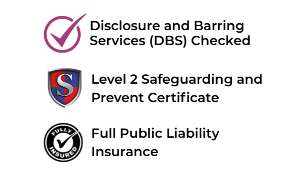 Graphic with a pink check mark and equal sign, followed by a shield logo with the letter 'S' on it, and the words 'Secure Voting'.