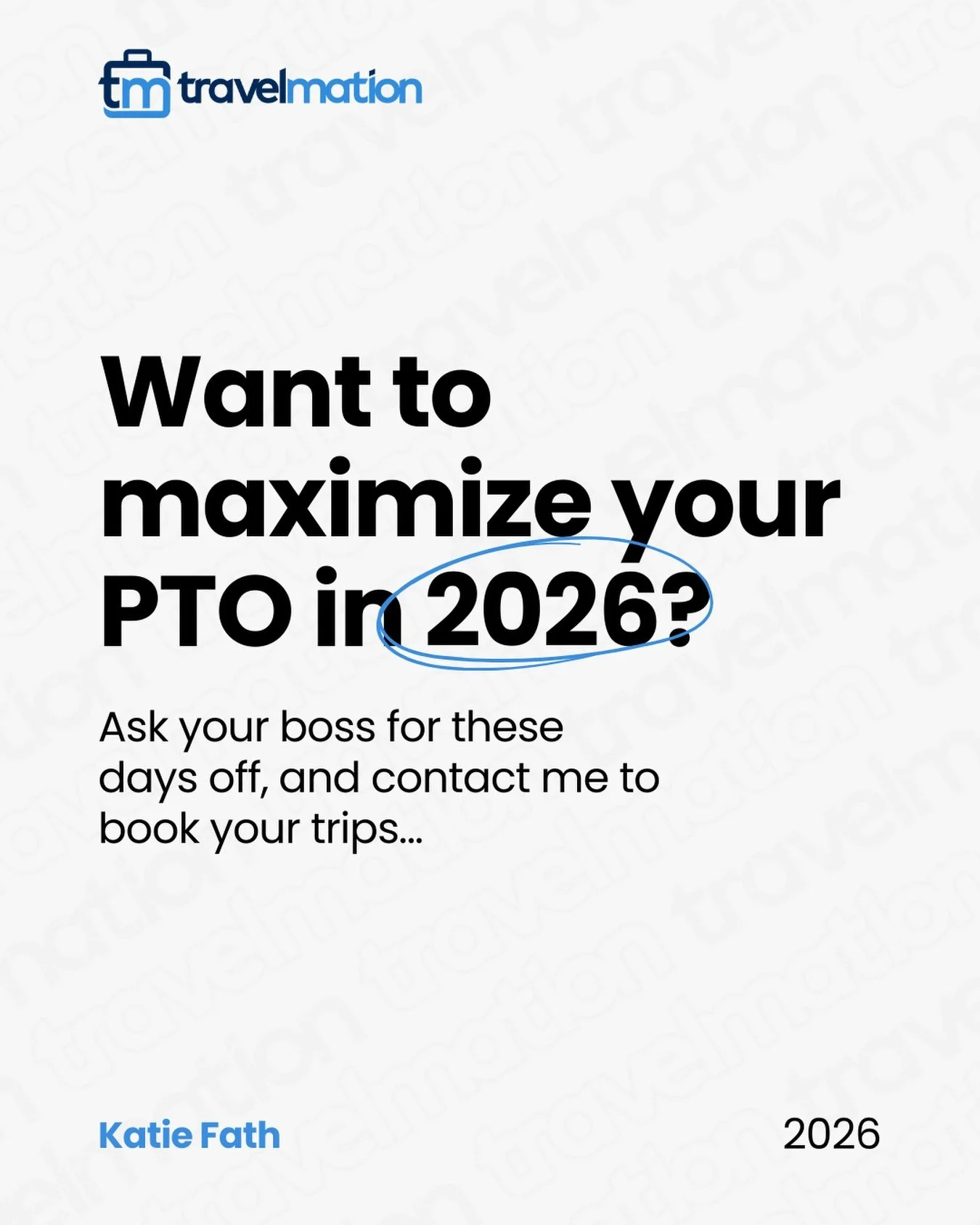 You want to make the most of your PTO in 2026, it&rsquo;s not about taking more days off &mdash; it&rsquo;s about using the ones you have strategically 🗓️✨

One of the very first things I do with clients is pull up the calendar before we even talk d