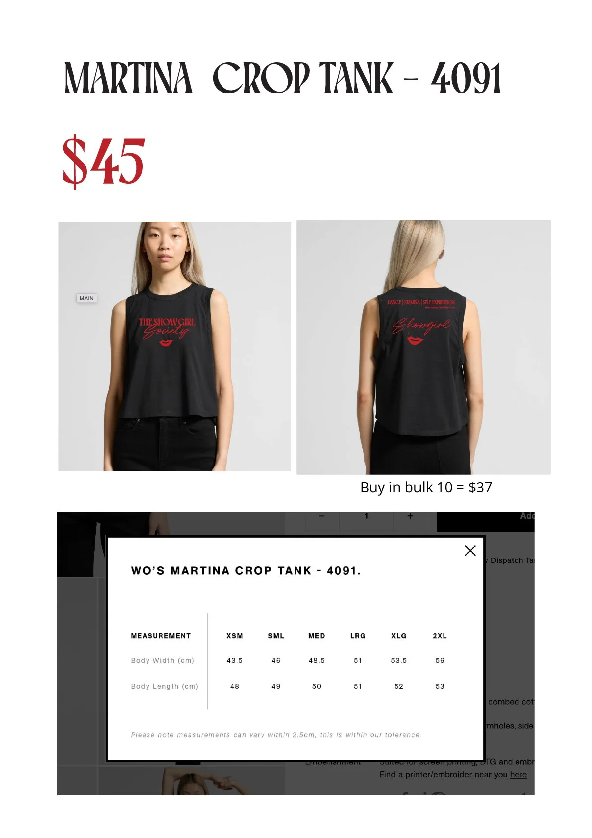 Womens Martina Crop Tank