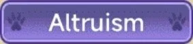 Purple label with the word 'Altruism' and paw print icons.