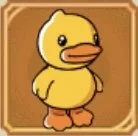 Cartoon yellow rubber duck with an orange beak and feet